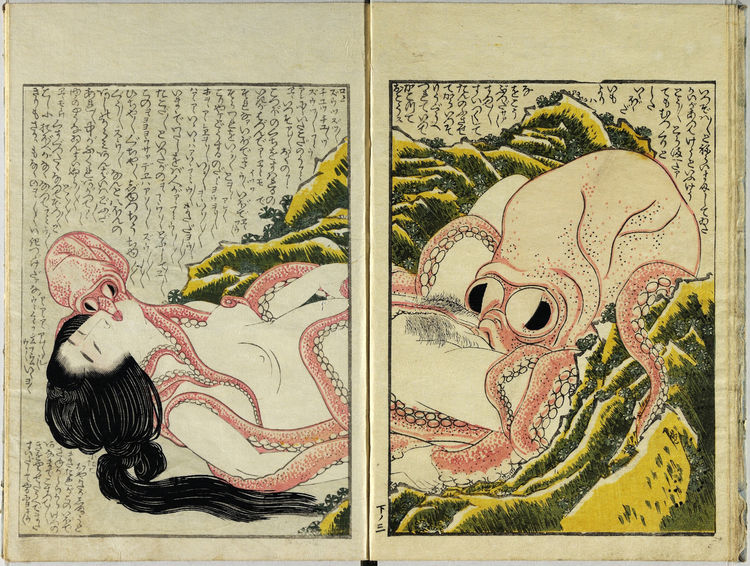 Hokusai's "The Pearl Diver and the Octopus" a.k.a. "The Dream of the Fisherman's Wife." 